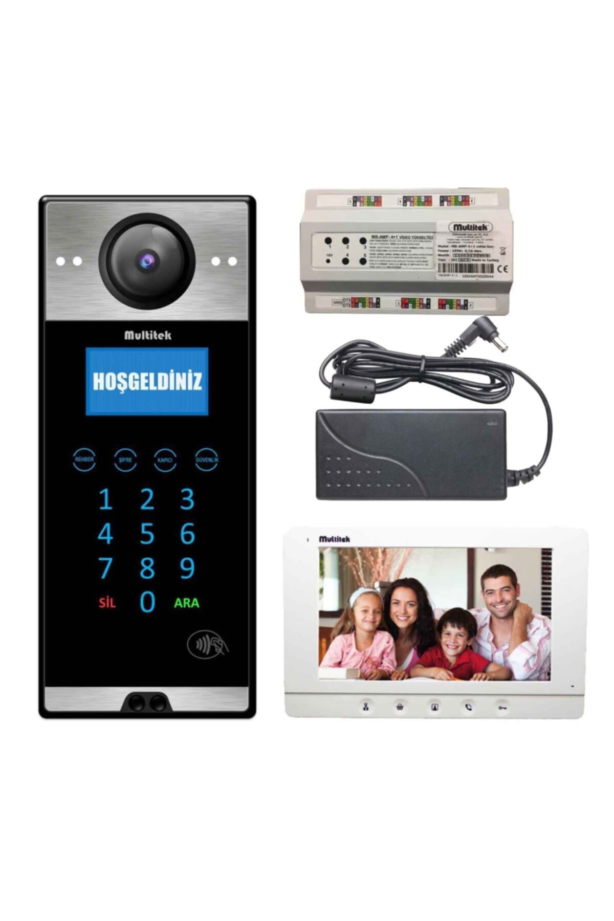 Multitek 20 Daire 7 Inç Görüntülü Diafon (mb-12/mb-73)beyaz